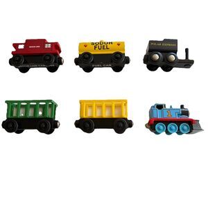 Thomas & Friends Magnetic Train Lot Learning Curve Caboose Cargo Cars Fuel 2002